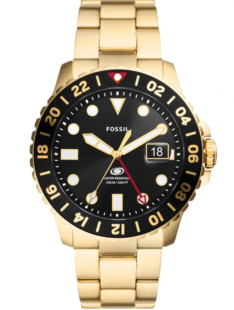 Fossil Blue Dual Time Gold / Schwarz